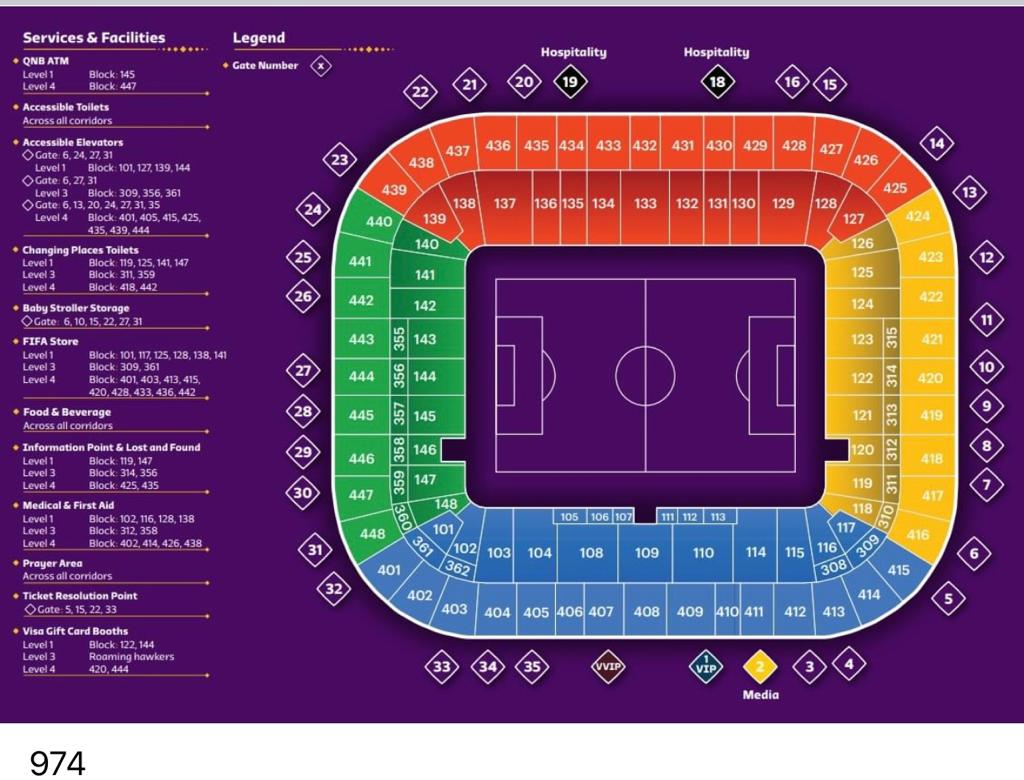 Stadium 974 seating plan